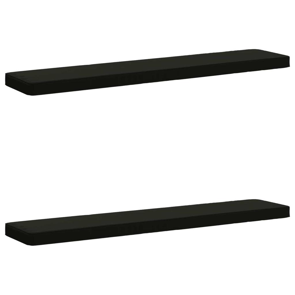 2 piece Bench Cushions VUGHT 2 pcs 100percent Polyester Black