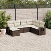 VidaXL Garden Lounge Set with Cushions 7 Pcs, Patio Sofas, Patio Furniture Set, Outdoor Furniture, Brown 3252840