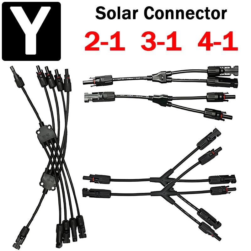 1/5/20/100Set PV Solar Connector  Photovoltaic Male Female Plug Waterproof 3 4 5 Way Y-Type 1 In 2/3/4 Out Solar Kits System