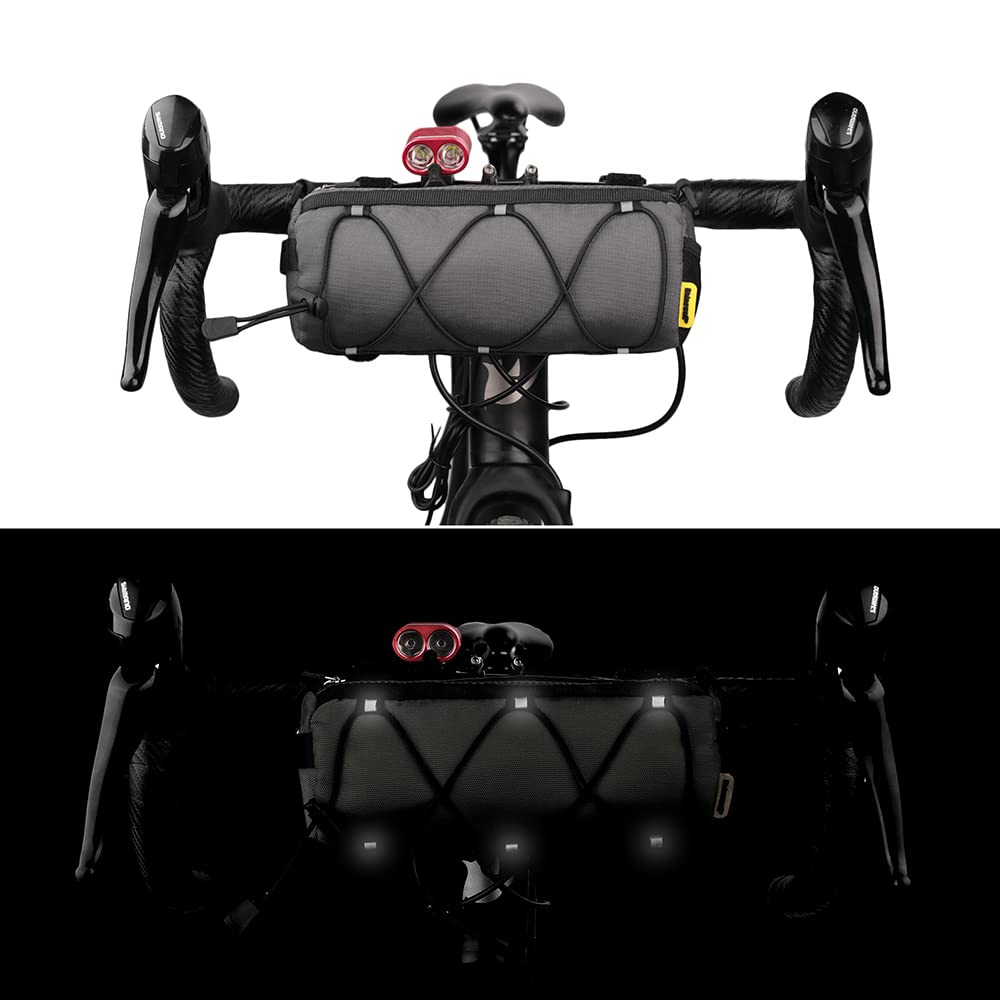 Rhinowalk Bicycle Handlebar Bicycle Front Frame Roll Mountain Bike Commuter Shoulder Professional Cycling Gray Bag, Bag, Storage, Bag, Bag,