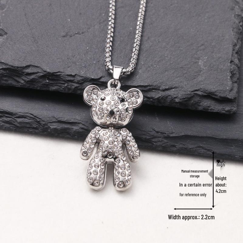 Creative Cartoon Bear Necklace with Movable Limbs - Zinc Alloy Pendant Jewelry