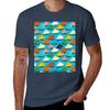 Happy Hippo Family Retro Animal Pattern Tshirt Simple Trendy Casual Tshirt