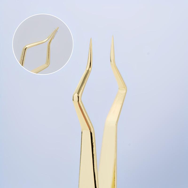 New Designed Isolation Lash Extension Tweezers High Precision Stainless Steel Curved Tip Tweezers Quick-Separator Makeup Tools