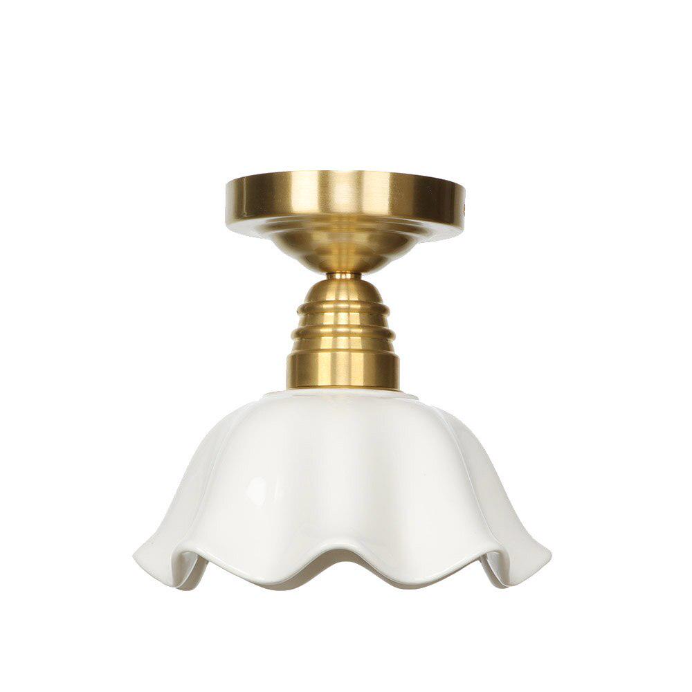 Nordic Modern Minimalist Brass Glass Ceiling Lamp LED Bedroom Loft Aisle Porch Balcony Interior Lighting Decorative Lamp