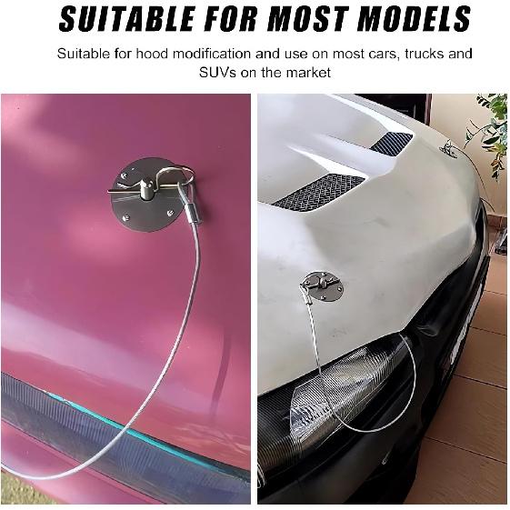 Hood P Kit for Car, Stainless Steel, Universal Engine Hood P, Red