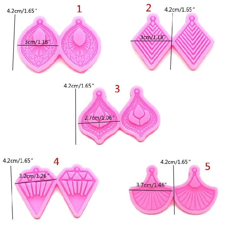 1PC Heart Star Flower Shape Resin Craft Silicone Mold Pendant Mould Earrings Moulds for Unique Necklace and Earring