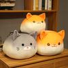 Cute Round Ball Shape Fat Lazy Cat Plush Toy Stuffed Cartoon Aniamls Likelike Bread Toast Cat Husky Shiba Inu Dog Throw Pillow