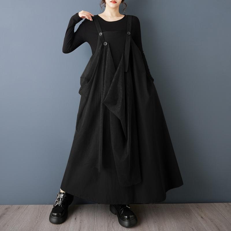 DIMANAF 2026 Spring Summer Women Plus Size Dress Maxi Long Dress Sleeveless Mesh Loose Casual Dresses