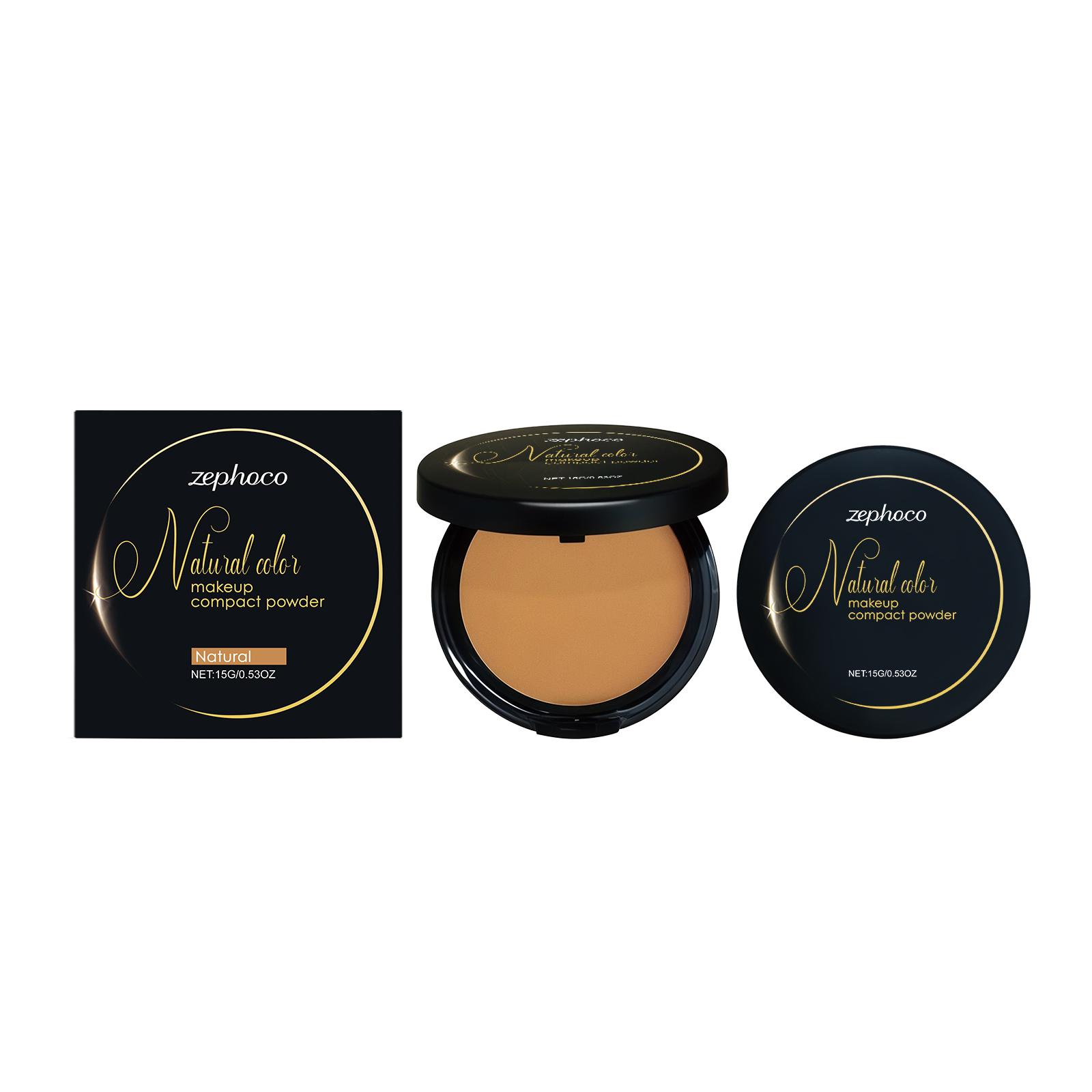 

Zephoco Matte Setting Powder Oil Control Translucent Pressed Powder Long Lasting Lightweight Portable For Women 15g бежевий