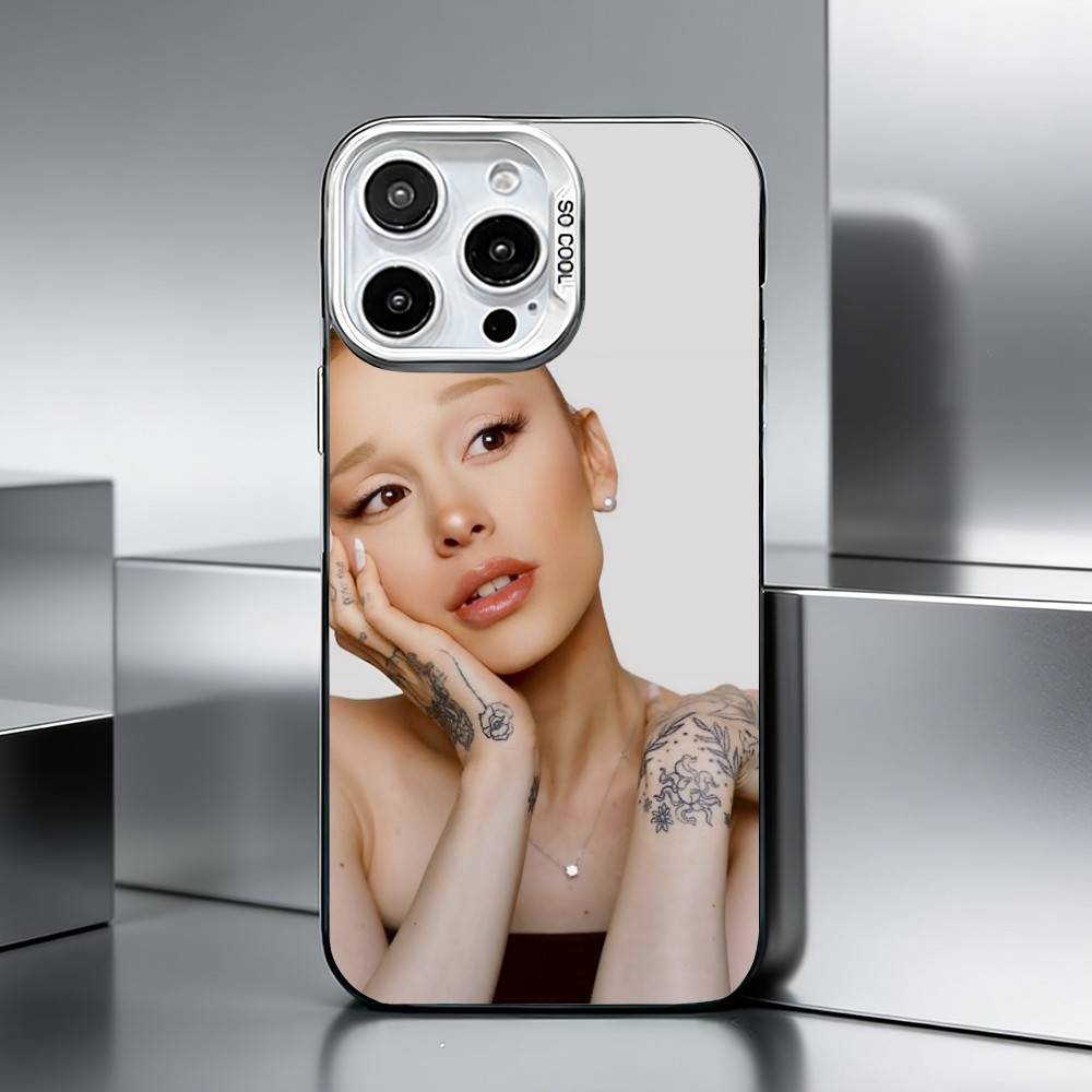 S-Singer A-Ariana Grande Phone Case For iPhone 17,16,15,14,13,12,11 Plus,Pro Max,XS,Colored silver phone case