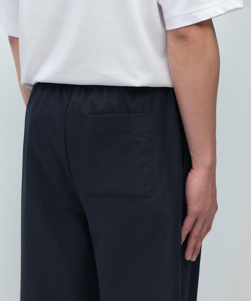 Musinsa Standard Airy Dot Wide Elastic Waist Pants [Navy]