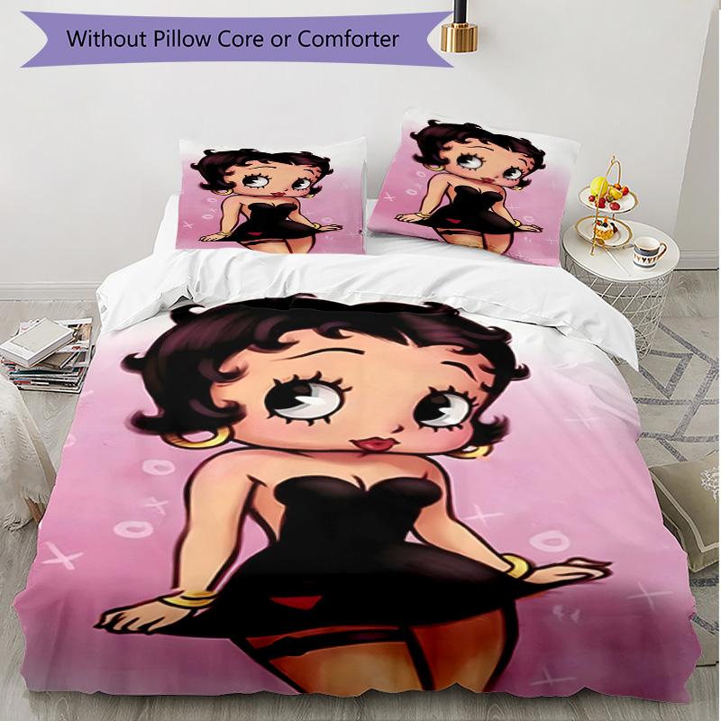 3pcs Duvet Cover Set (1*Duvet Cover + 2*Pillowcase, Without Core), Sexy Doll Print Soft All‑Season Bedding Set, Home Bedroom Decor Gift