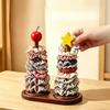 Cute Rotatable Star Top Tissue Rack Anti-Skid Space Saving Wooden Paper Towel Holder Stable Yarn Holder Restaurant