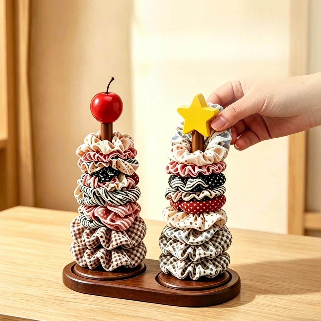 Cute Rotatable Star Top Tissue Rack Anti-Skid Space Saving Wooden Paper Towel Holder Stable Yarn Holder Restaurant