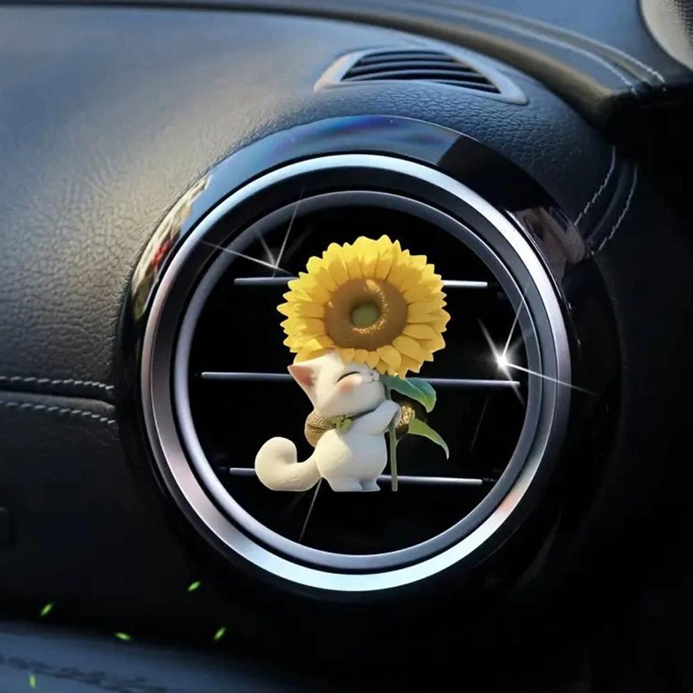 1PC Hoodie Kitten Finished Ventilating Clip Car Decoration Aromatreatment Acrylic Accessories