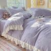 OEING Carved Milk Velvet 4-Piece Bedding Set