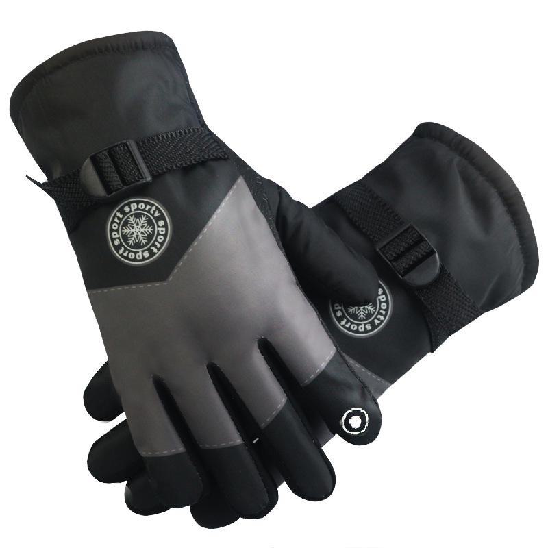 Men's and Women's Winter Ski Gloves: Full Finger, Plus Velvet, Thick, Warm, Non-Slip, Waterproof, Touch Screen, for Outdoor Mountaineering and Cycling
