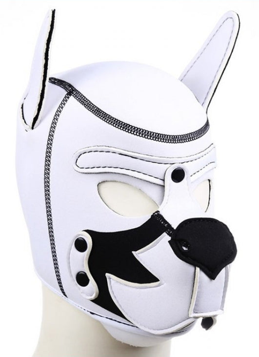 Cagoule PUPPY FOX Néoprène Noir-Blanc - Kinky Puppy - Puppy Play, Dildos Queue