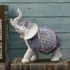 1 Blue and White Porcelain Elephant Ornament, Living Room Home Decoration