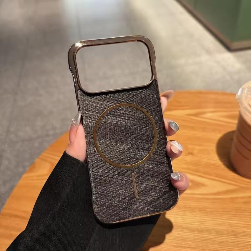 

Гальванизированный Бесшовный Магнитный Чехол для Телефона с Золотой Проволокой для iPhone 17 Air Pro Max для Беспроводной Зарядки MagSafe Охлаждающая ПК Крышка iPhone 17