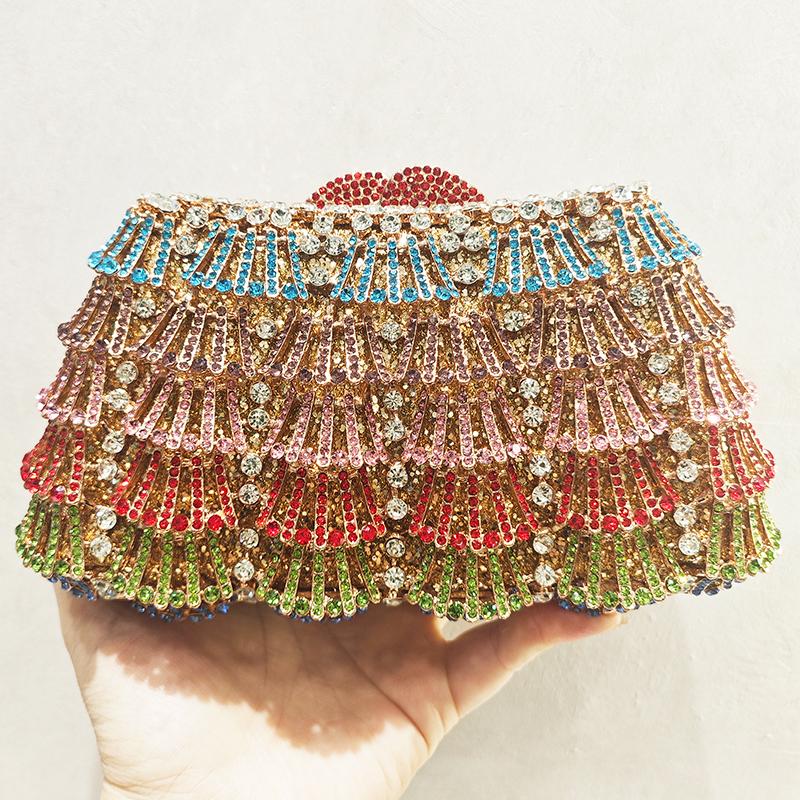 

Women Rhinestone Evening Bag Clutch Luxury Diamond Clutches Lady Party Prom Handbags Wedding Dinner Handbags Multicolored 18.5cmX11.5cmX6.5cm
