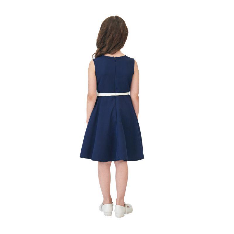 Girls' Sleeveless A-line Belted Dress - 7 Colors Available