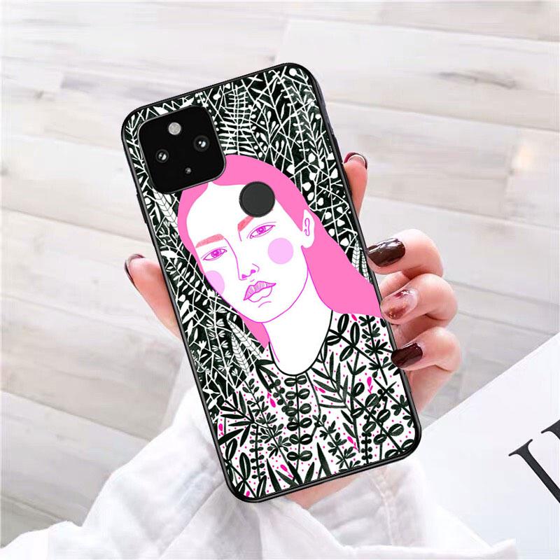 Art jaguar Flower Women Korean Phone Case for Google Pixel 7 Pro 7 6A 6 Pro 5A 4A 3A Pixel 4 XL Pixel 5 6 4 3 XL 3A XL 2 XL