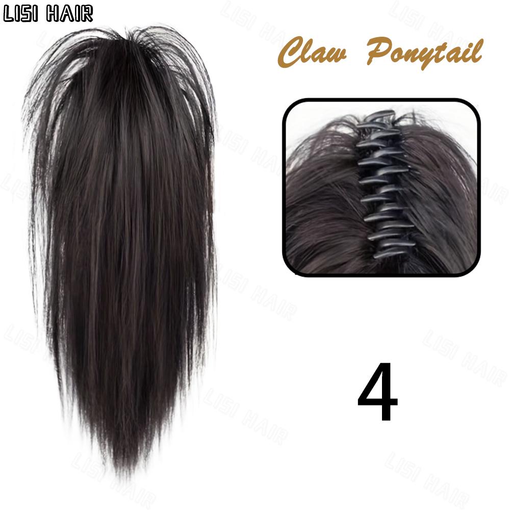 

MISS WIG Синтетический черный полухвост Водопад Прямые волосы Зажим для когтей Шиньон для наращивания волос в хвост Жаростойкие женские волосы для вечеринок 35cm