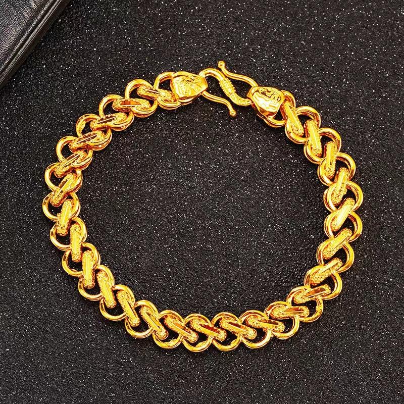Men s Domineering Keel Bracelet Alluvial Gold Jewelry Brass Gold Plated Live Hot Supply