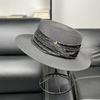 Trendy Elegant Versatile Straw Hat Seaside Beach Sunscreen Sun Hat British Top Hat Sun Hat Flat Top Hat