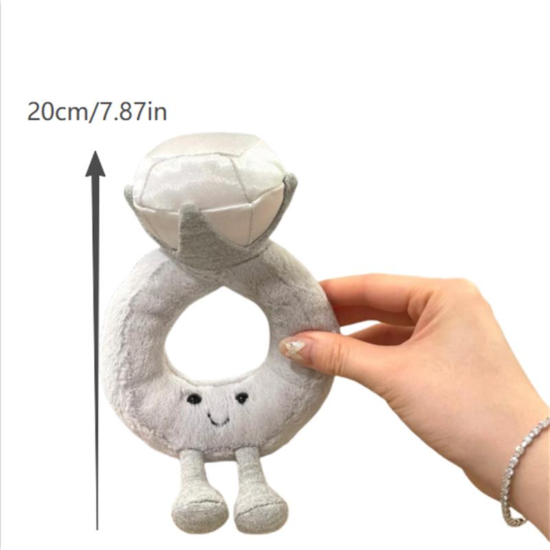 Urocza Pluszowa Lalka Pierścionek z Diamentem Zabawka Brelok Wisiorek Ozdoby do Zawieszenia na Torbie Zawieszka do Plecaka Dziewczęcy Breloczek Prezent na Walentynki Boże Narodzenie