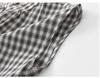 2026 Women's Black & White Plaid Drawstring V-Neck Cotton Sleeveless A-line Summer Dress