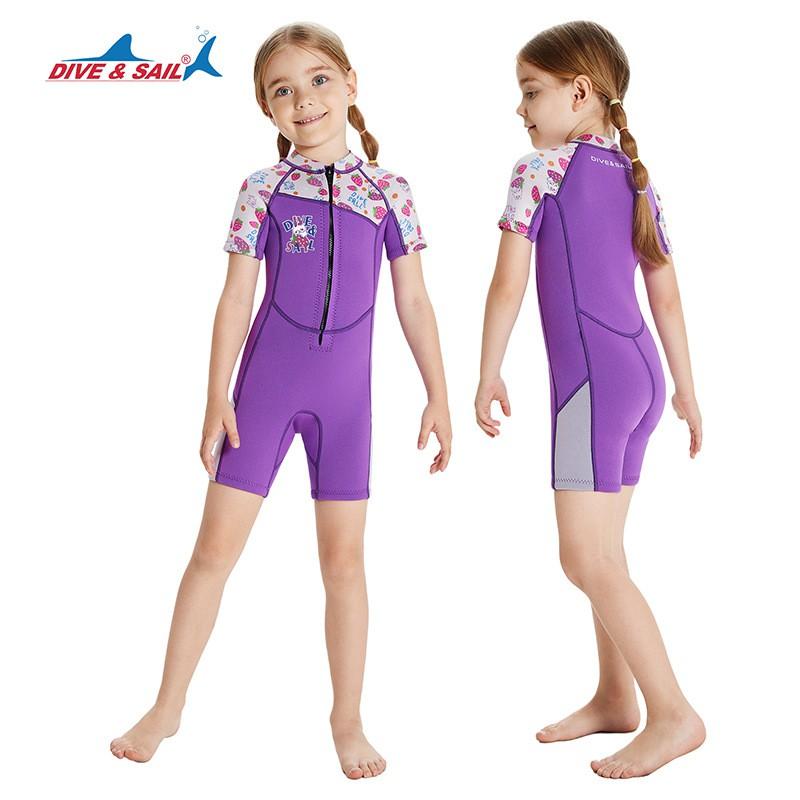 Children's Diving Suit 2.5MM One-piece Short-sleeved Warm Cold Snorkeling Surfing Swimsuit