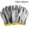 12er-Pack graue Handschuhe, rutschfest, langlebig, bequeme Passform, Strickarmband, reißfest, für Gartenarbeit, Bau, Holzbearbeitung und Autoreparatur