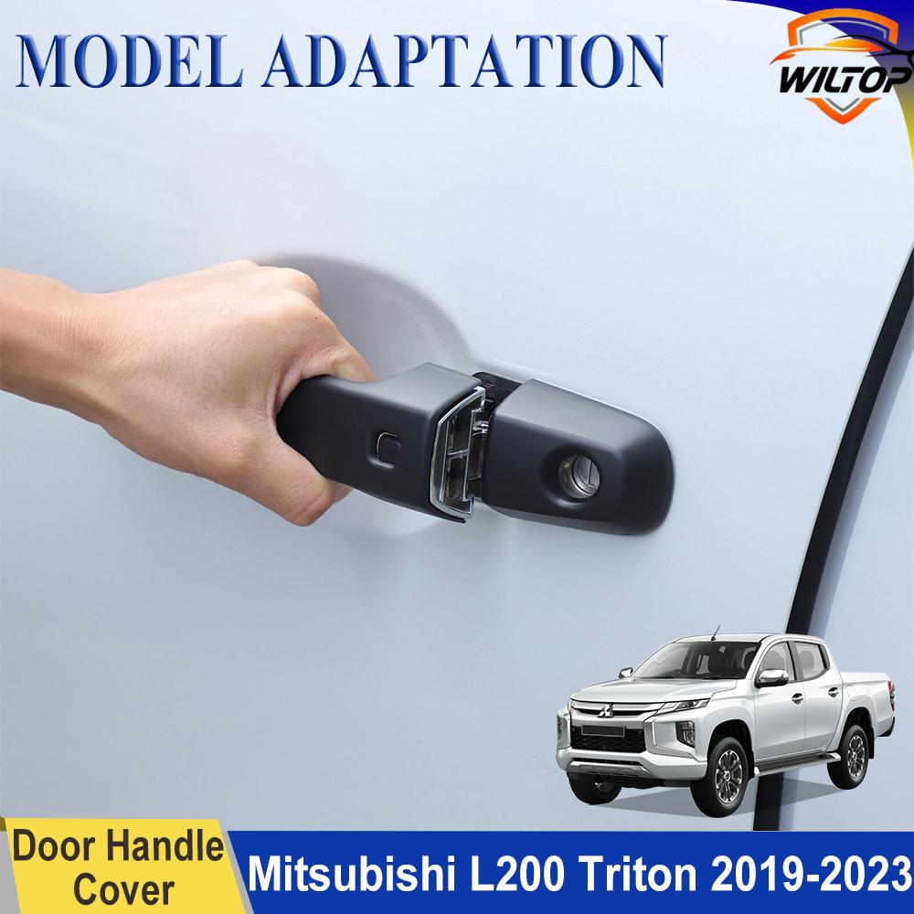 Door Handle Covers For Mitsubishi L200 Triton 2019-2025 With Keyhole Exterior Auto Parts Matte Black Car Accessorie Stickers