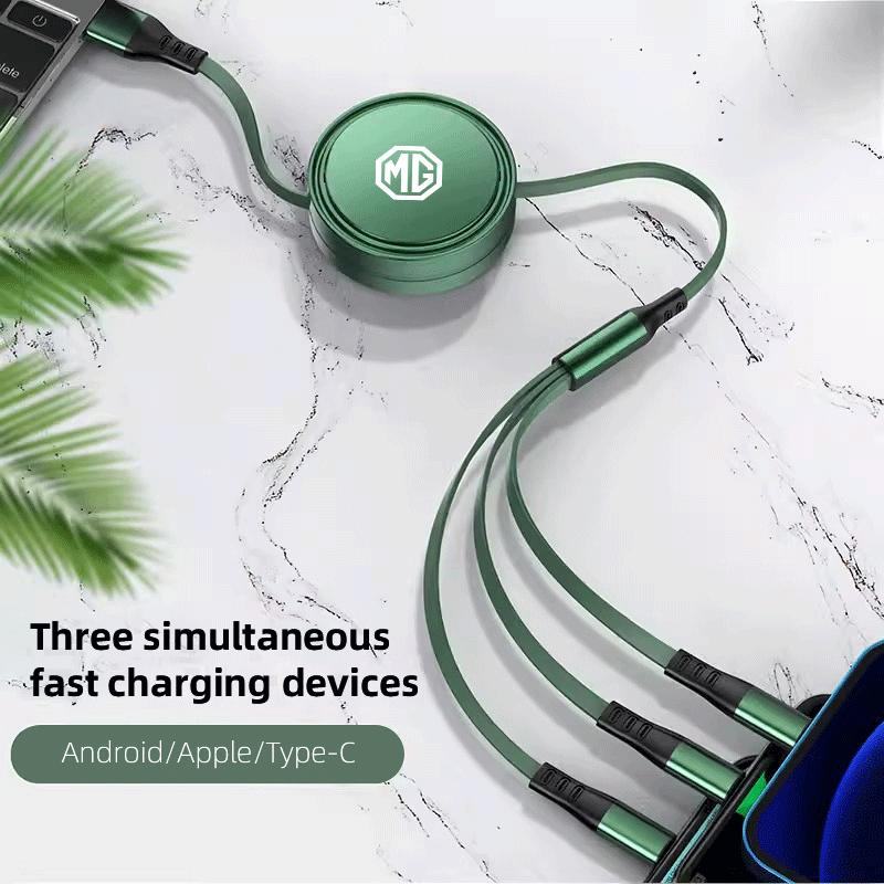 Car Charging Cable 3 In 1 USB Cable For Lightning Type C Micro USB Fast Charging Cable For Morris Garages MG 3 5 6 7 HS ZS GS H