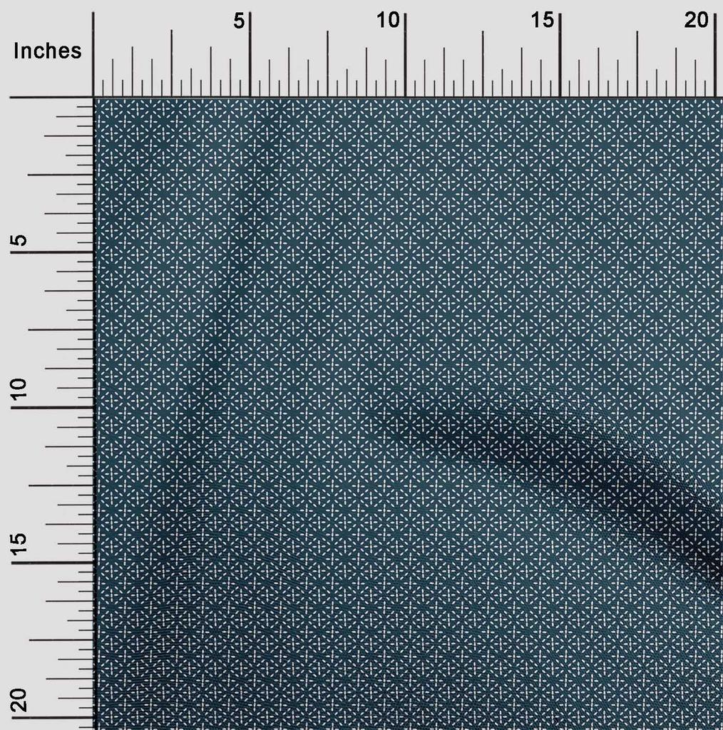 oneOone Cotton Flex Fabric Shapes Geometric Sashiko Print Sewing Fabric BTY 40 Inch