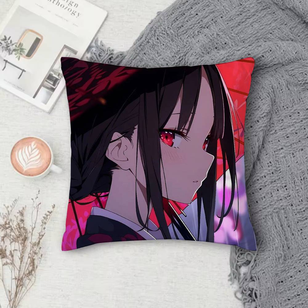 Kaguya-Sama Love Is War Kaguya-Sama Double-Sided Printed Square Pillow Cover Decorative Cushion Cover For Sofa Bedroom Bedside