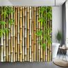 Green Bamboo Shower Curtain Zen Meditation Nature Botanical Polyester Fabric Shower Curtains Bathroom Decor with Hooks