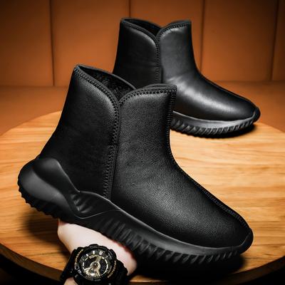 ModaErkek Botları Slip On Kışlık Ayakkabılar Erkek Bilek Botları peluş sıcak Kışlık Botlar Erkek Kürk Ayakkabılar Su Geçirmez Kar Botları Günlük Botlar