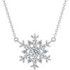 ZLF Silver Chain Necklace with Snowflake Pendant, Neck Accessories, 40+5cm