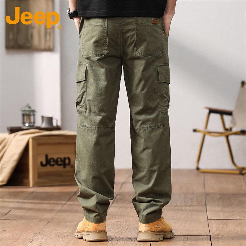 Jeep Men's Autumn/Winter Casual Straight Leg Cotton Cargo Pants