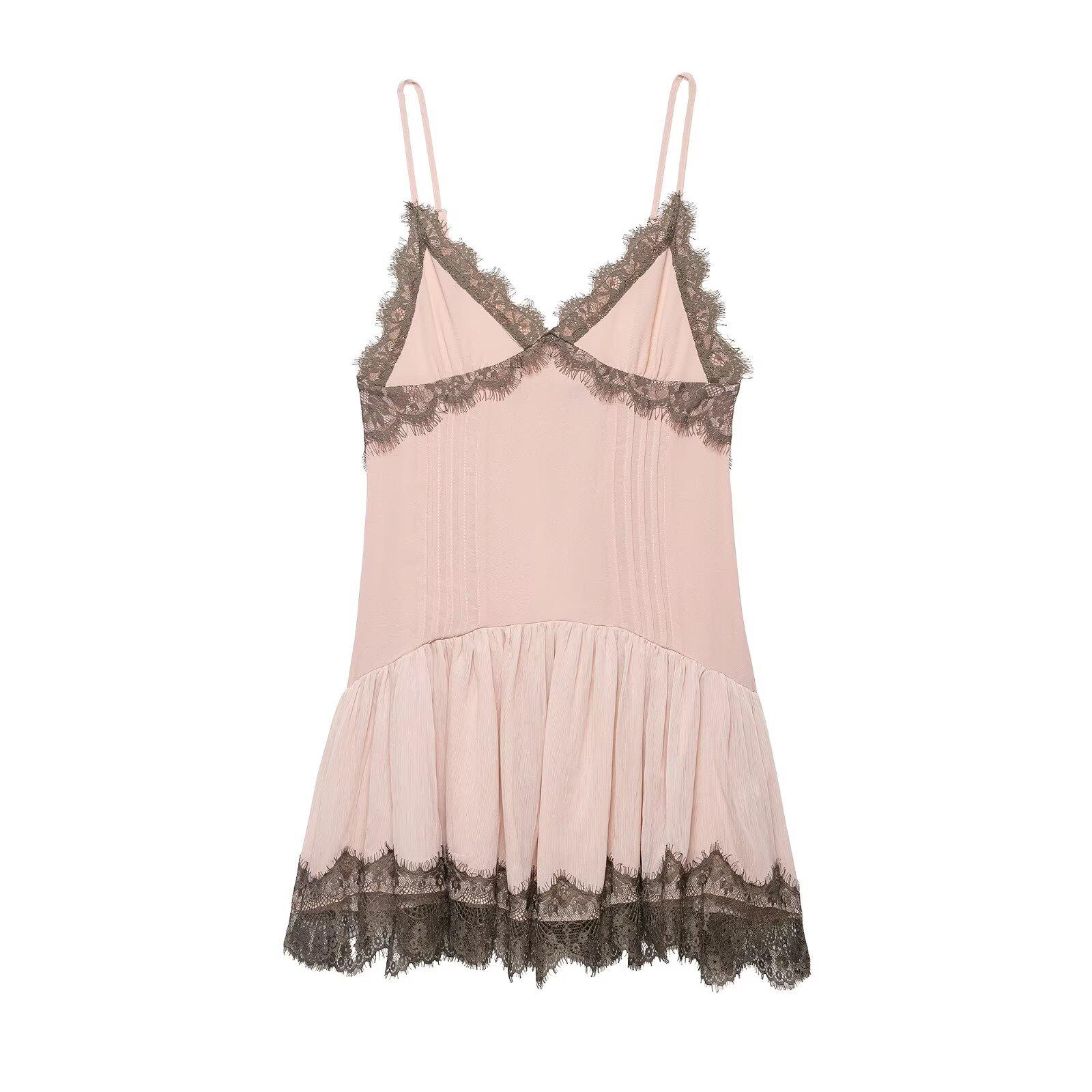 

European and American Style Women s Lace Patchwork Short Dress L