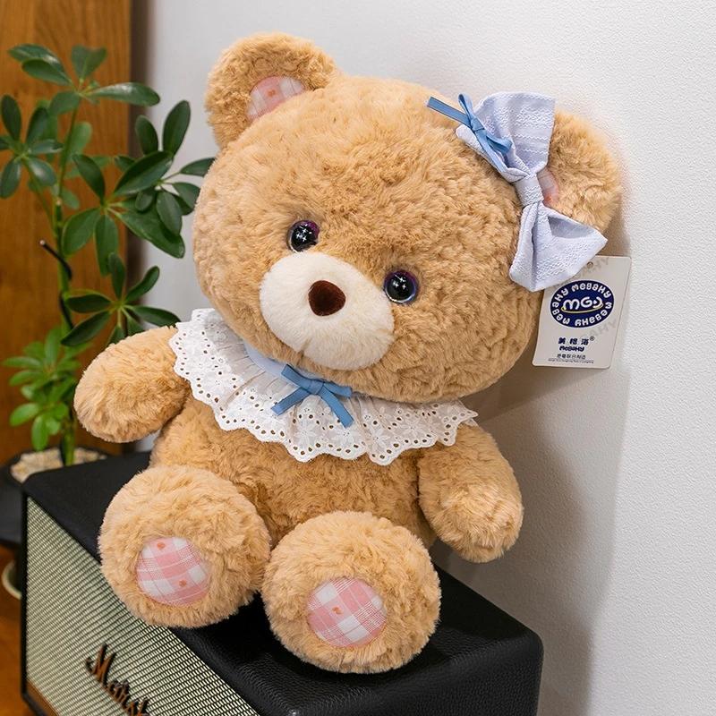 20CM Cute Pink Rabbit Teddy Bear Plush Toy Fluffy Bunny Doll for Girls Soft Stuffed Pillow Sleeping Companion Kid Birthday Gift