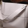 New Women's Bag Leather Cowhide Bucket Bag Shoulder Portable Shopping Trend Bag
