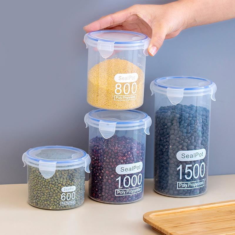 Large Airtight Transparent Plastic Food Storage Jar