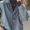 Niche Gold Metal Braided Leather Waist Chain - Simple Fashion for Autumn/Winter Coats
