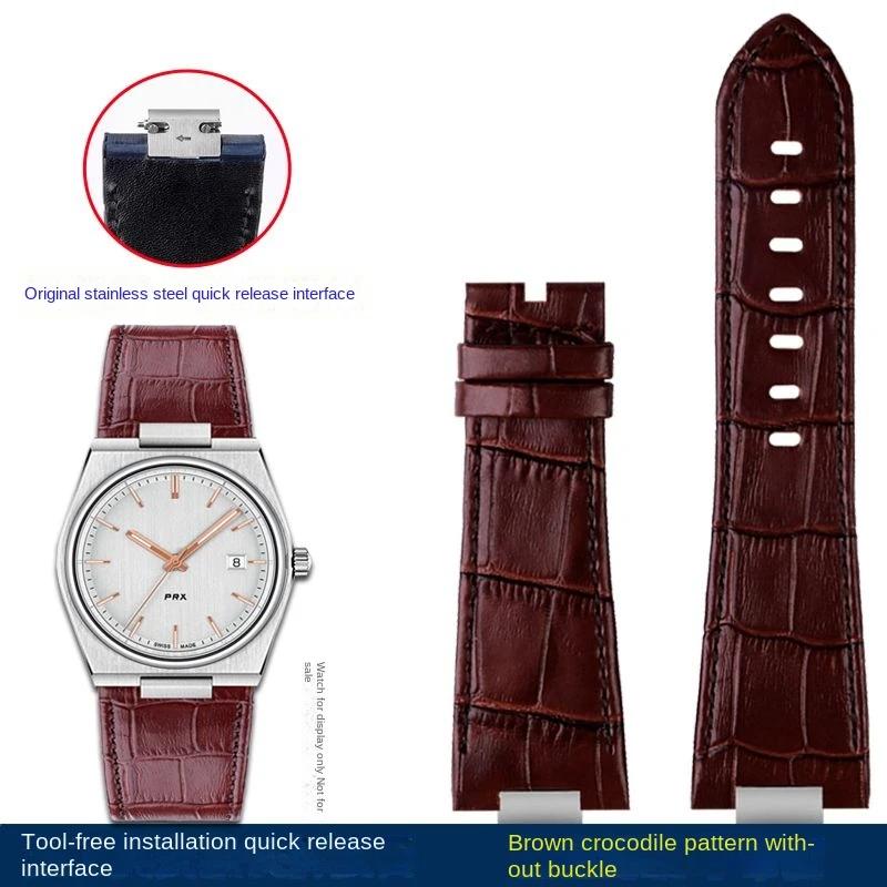 

Для часов серии Tissot PRX T137.407 Super Player T137.410 ремешок из коровьей кожи со стальным концом, ремешок из телячьей кожи 26X12 мм 26x12mm-Width