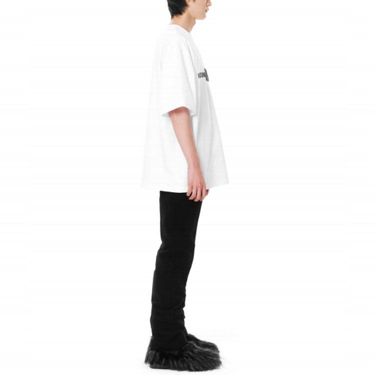 We11done Logo Mirror Reversed Short Sleeve T-Shirt Unisex Tops White WD-TT3-21-565-U-WH