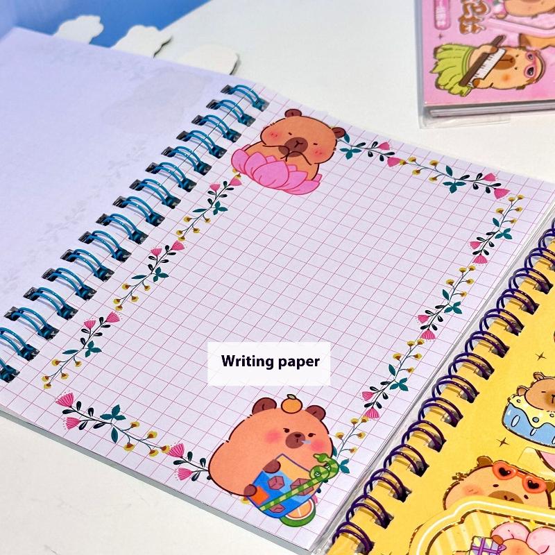 Cartoon Anime Cute Capybara Booklet Roll Book Sticker Combo Book Student Decompress Diy Booklet Material School Supplies Gift
